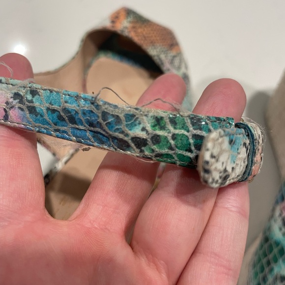 Stuart Weitzman Rainbow Wedge Sandal Size 8 - Picture 3 of 7